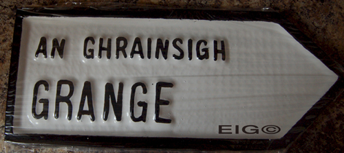 Grange Old Style Road Sign