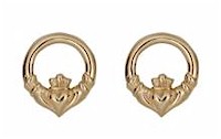 10CT Gold Claddagh Stud Earrings