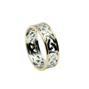 Celtic Knot White Gold open pattern heavy band Ring