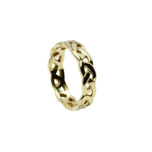 14kt yellow gold Celtic Knot medium open pattern band