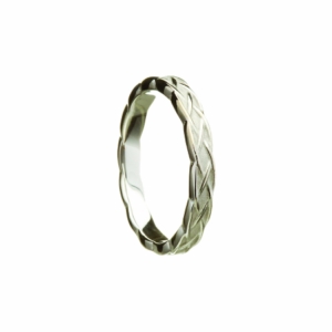 Celtic Weave 10kt white gold narrow band