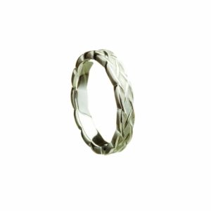 Ladies Celtic Weave 10kt white gold narrow band Ring