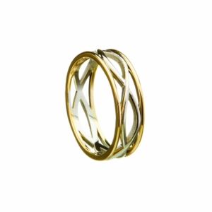 Awesome Celtic Weave 10kt yellow & white gold Ring