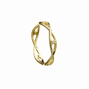 Diamond Set Celtic Weave 14kt yellow gold Ladies Ring