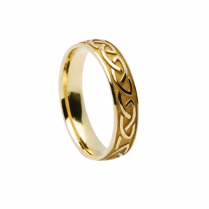 Yellow gold Celtic Knot 10kt raised pattern band