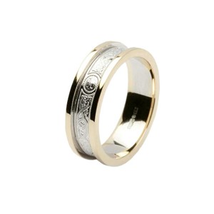 Beautiful Celtic Warrior Shield pattern Irish Made Wedding Ring