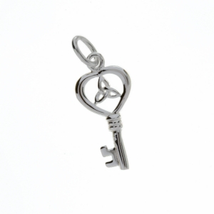 Trinity Key Silver Charm - In a Heart