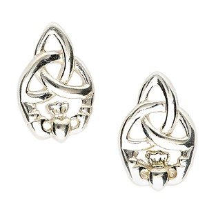 Combined Claddagh & Trinity Knot Stud Earrings