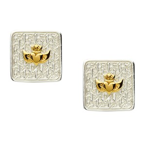 Silver & Gold Plated Claddagh Earrings