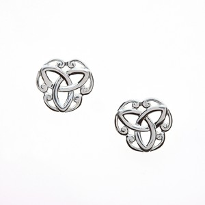 Fabulous Trinity Knot Stud Silver Earrings