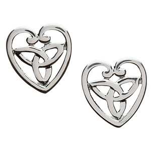 Trinity Knot inside Heart Studs Earrings