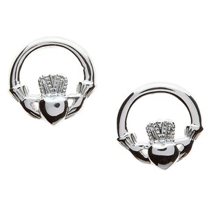 Silver Claddagh Stud 12mm Earrings