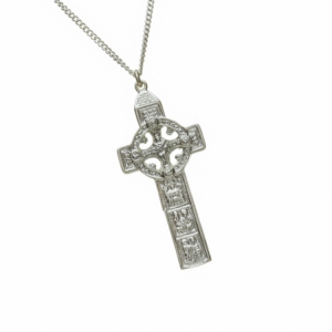 Clonmacnoise Sterling Silver Irish Cross Pendant