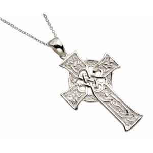 Four Gospels Carved Silver Cross Pendant