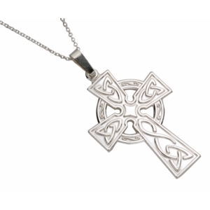 Large Stamped Celtic Cross Silver Pendant