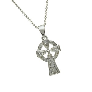 Silver Double Sided Celtic Cross Pendant