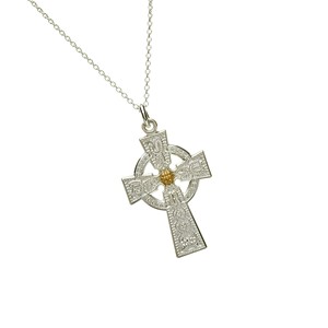 Small Ardagh Chalice Silver Celtic Cross Pendant