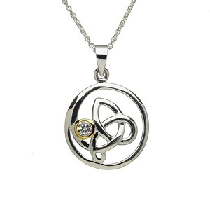 Celtic Pendant - CZ & Gold Plated Pendant