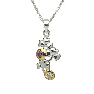 Shamrock Cluster Silver & Gold Plated Pendant