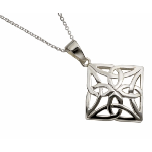 Irish Celtic Knotwork Square Shaped Pendant