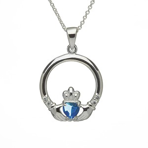 Turquoise - December Claddagh Birthstone Pendant