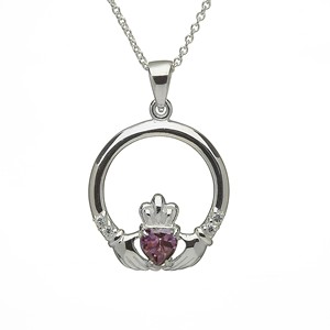 Pearl - June Claddagh Birthstone Pendant