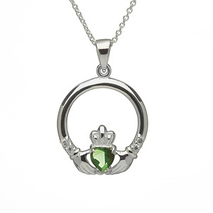 Emerald - May Claddagh Birthstone Pendant