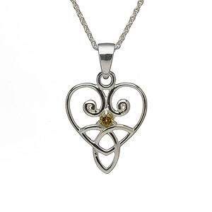 Trinity Celtic Heart Silver Pendant - Irish