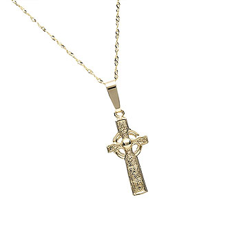 10K Gold Mini Duleek Cross Pendant on 18" Chain