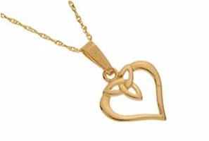 Gold 10K Trinity Knot & Heart Pendant