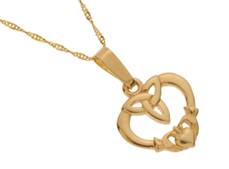 10CT Gold Trinity Knot Claddagh Pendant