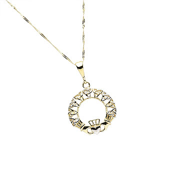 10K Gold Y/W Gold Trinity knot / Claddagh Pendant