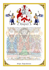 Vellum Parchment Coat of Arms & History - Vellum A4 Parchment - Donohoe